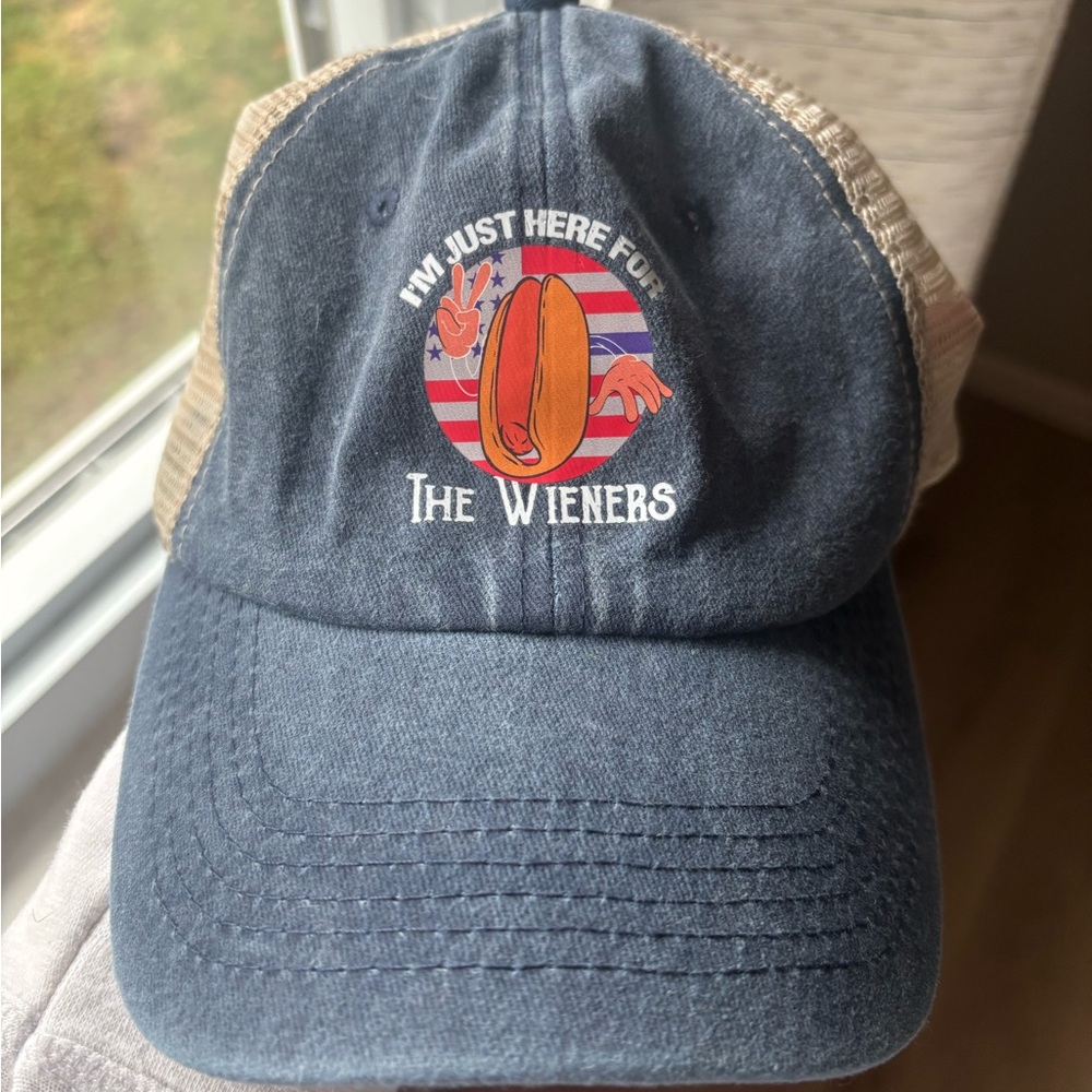 Blue Trucker Hat with Fun Graphic